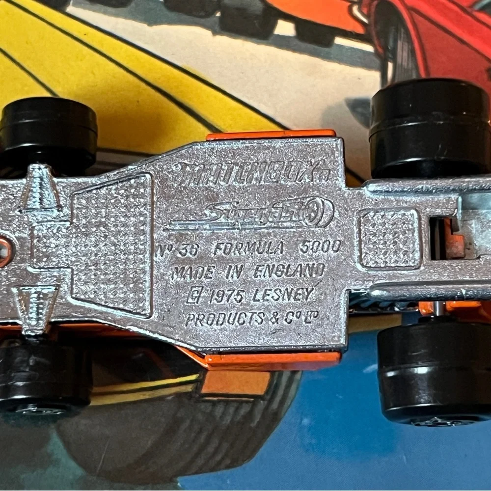 Vintage Matchbox Superfast No. 36 Formula 5000 1975 Lesney England Orange #3